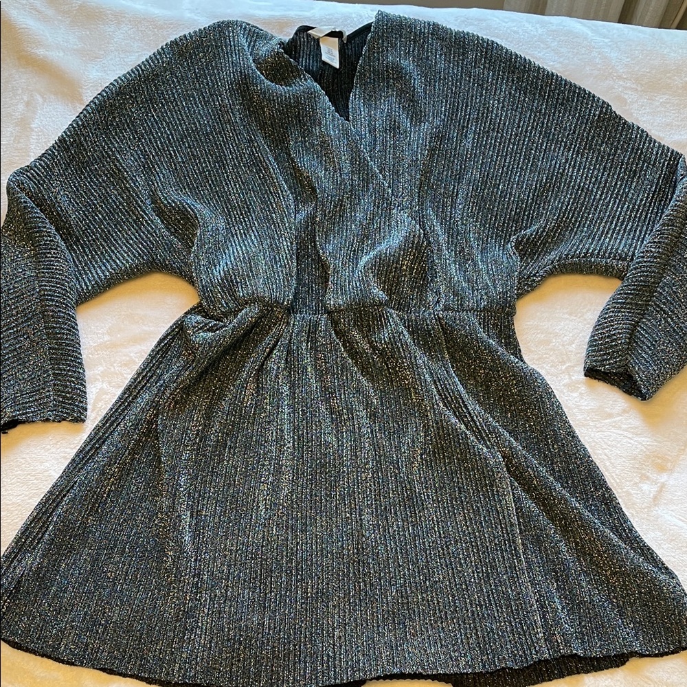 H&M Shimmering Silver Mini Dress